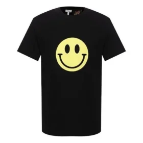 Loewe para homem, amarelo peito, rosto sorridente, manga curta, preto H616341X87-1100