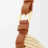 Mala Loewe Swing média em ráfia e pele de bezerro