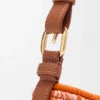 Mala Loewe Swing média em ráfia e pele de bezerro