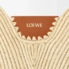 Mala Loewe Swing média em ráfia e pele de bezerro