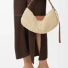 Mala Loewe Swing média em ráfia e pele de bezerro