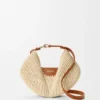 Mala Loewe Swing média em ráfia e pele de bezerro