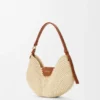 Mala Loewe Swing média em ráfia e pele de bezerro