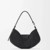 Mala Loewe Swing média em ráfia e pele de bezerro