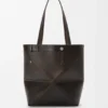 Mala Panta Puzzle Fold Saco tote em pele de bezerro brilhante Mala Panta Puzzle Fold Saco tote em pele de bezerro brilhante