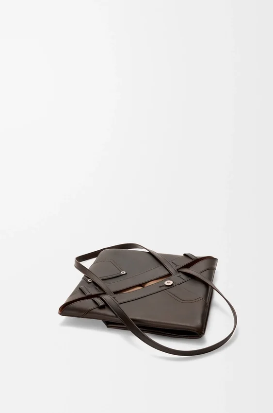Mala Panta Puzzle Fold Saco tote em pele de bezerro brilhante Mala Panta Puzzle Fold Saco tote em pele de bezerro brilhante