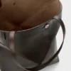 Mala Panta Puzzle Fold Saco tote em pele de bezerro brilhante Mala Panta Puzzle Fold Saco tote em pele de bezerro brilhante