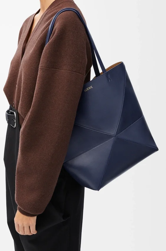 Mala Puzzle Fold saco tote em pele de bezerro brilhante Mala Puzzle Fold saco tote em pele de bezerro brilhante