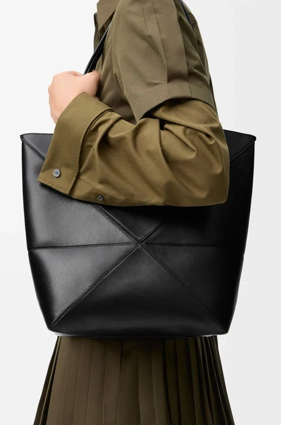 Mala Puzzle Fold saco tote em pele de bezerro brilhante Mala Puzzle Fold saco tote em pele de bezerro brilhante