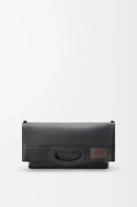 Mala Tote «Bob Folded» em pele de bezerro brilhante e flexível
