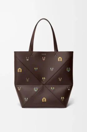 Mala Tote «Cats XL Puzzle Fold» em pele de bezerro napa