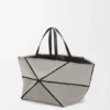 Mala Tote Puzzle Fold XXL em lona jacquard e pele de bezerro Mala Tote Puzzle Fold XXL em lona jacquard e pele de bezerro
