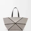 Mala Tote Puzzle Fold XXL em lona jacquard e pele de bezerro Mala Tote Puzzle Fold XXL em lona jacquard e pele de bezerro
