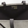 Mala Tote Puzzle Fold XXL em lona jacquard e pele de bezerro Mala Tote Puzzle Fold XXL em lona jacquard e pele de bezerro