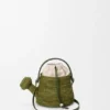 Mala «Watering Can» em ráfia e pele de bezerro Mala «Watering Can» em ráfia e pele de bezerro