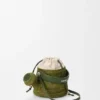 Mala «Watering Can» em ráfia e pele de bezerro Mala «Watering Can» em ráfia e pele de bezerro