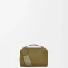 Mini bolsa de câmera a tiracolo em pele de bezerro com grão suave Mini bolsa de câmera a tiracolo em pele de bezerro com grão suave