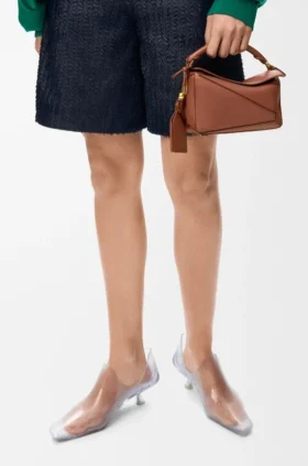 Mini bolsa Featherlight Puzzle em pele de cordeiro napa