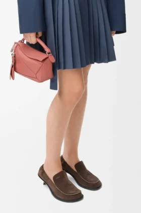 Mini bolsa Featherlight Puzzle em pele de cordeiro napa