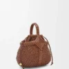Mini-bolsa redonda tipo cesto «Diamond» em pele de bezerro Mini-bolsa redonda tipo cesto «Diamond» em pele de bezerro