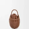 Mini-bolsa redonda tipo cesto «Diamond» em pele de bezerro Mini-bolsa redonda tipo cesto «Diamond» em pele de bezerro