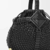 Mini-bolsa redonda tipo cesto «Diamond» em pele de bezerro Mini-bolsa redonda tipo cesto «Diamond» em pele de bezerro