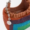 Mini-bolsa «Squeeze» em couro com contas Mini-bolsa «Squeeze» em couro com contas