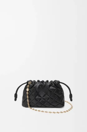 Mini-Flamenco Purse em pele de bezerro napa franzida Mini-Flamenco Purse em pele de bezerro napa franzida