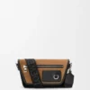 Mini Flex Messenger em lona e camurça Mini Flex Messenger em lona e camurça