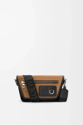 Mini Flex Messenger em lona e camurça
