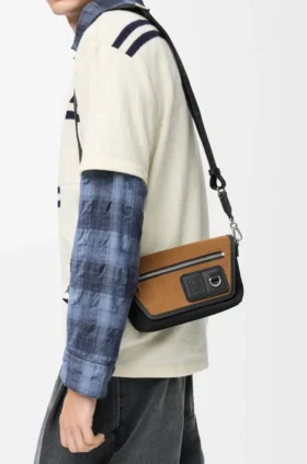 Mini Flex Messenger em lona e camurça