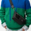 Mini Flex Messenger em lona e camurça Mini Flex Messenger em lona e camurça