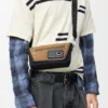 Mini Flex Messenger em lona e camurça Mini Flex Messenger em lona e camurça