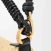 Mini mala Cala em pele de bezerro clássica e ráfia Mini mala Cala em pele de bezerro clássica e ráfia