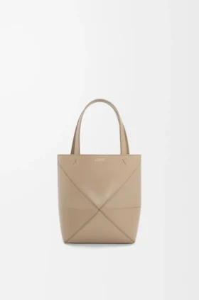 Mini Puzzle Fold Tote em pele de bezerro brilhante