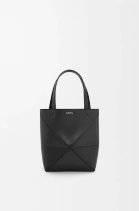 Mini Puzzle Fold Tote em pele de bezerro brilhante