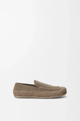 Mocassins «Rio» em camurça e ráfia