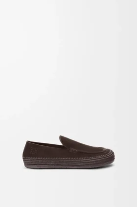 Mocassins «Rio» em camurça e ráfia