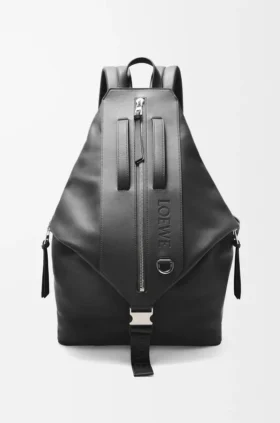 Mochila conversível em pele de bezerro clássica