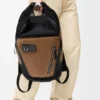 Mochila Flex com fecho roll-top em lona e camurça Mochila Flex com fecho roll-top em lona e camurça