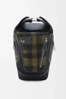 Mochila Flex Roll-Top em lona e camurça escovada