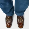 Mule tipo mocassim Edge em pele de bezerro escovada Mule tipo mocassim Edge em pele de bezerro escovada
