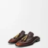 Mule tipo mocassim Edge em pele de bezerro escovada Mule tipo mocassim Edge em pele de bezerro escovada