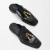 Mule tipo mocassim Edge em pele de bezerro escovada Mule tipo mocassim Edge em pele de bezerro escovada