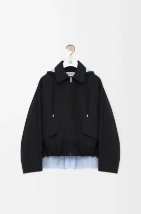 Parka com capuz em algodão
