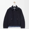 Parka com capuz em algodão e seda Parka com capuz em algodão e seda