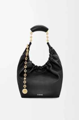 Pequena bolsa «Squeeze» em pele de borrego napa suave