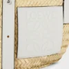 Pequena bolsa tipo cesto em folha de palmeira e pele de bezerro Pequena bolsa tipo cesto em folha de palmeira e pele de bezerro