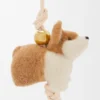 Pingente Corgi em feltro e pele de bezerro Pingente Corgi em feltro e pele de bezerro