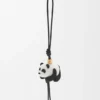 Pingente de panda em feltro e pele de bezerro Pingente de panda em feltro e pele de bezerro